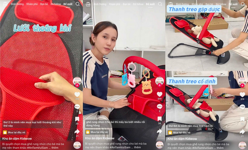 Ăn dặm Kidwow (@andamkidwow) chia sẻ kinh nghiệm chọn ghế nhún cho bé
