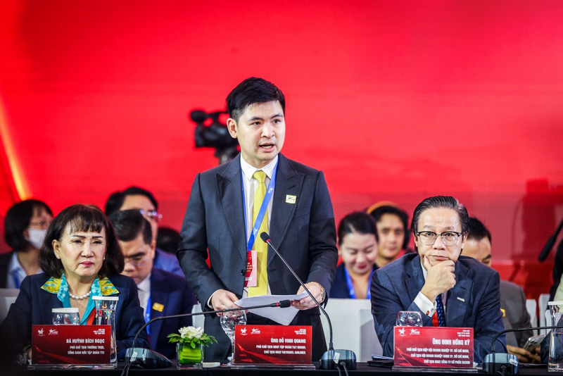 Ông Đỗ Vinh Quang nêu nhóm đề xuất tại Phiên đối thoại cấp cao Diễn đàn Kinh tế tư nhân Việt Nam 2025