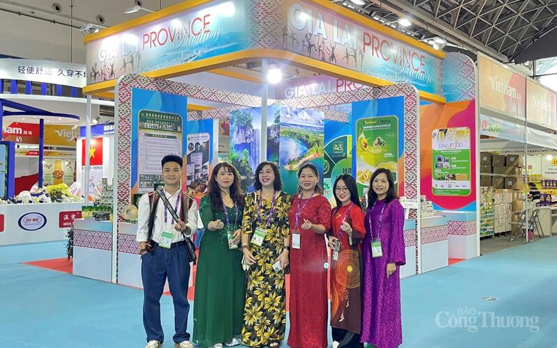 Tại hội chợ, tỉnh Gia Lai tổ chức 4 gian hàng tiêu chuẩn, trưng bày nhiều nông sản đặc trưng. Ảnh: Mai Thu