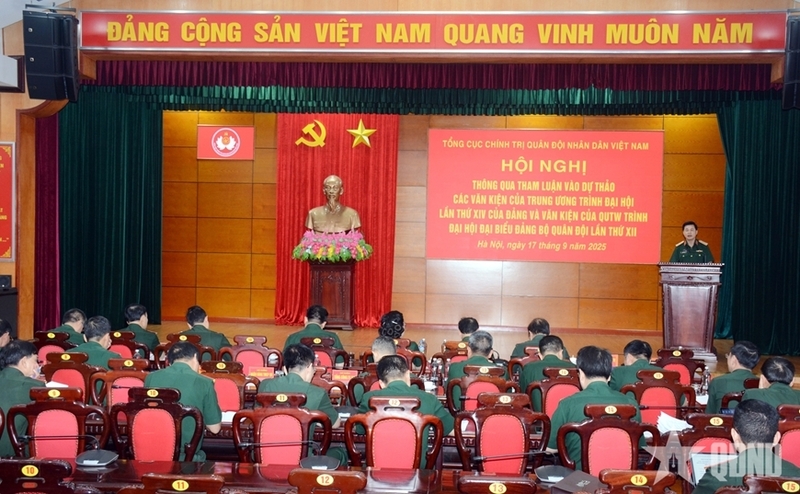 Quang cảnh hội nghị tại điểm cầu trung tâm. Ảnh: QĐND.