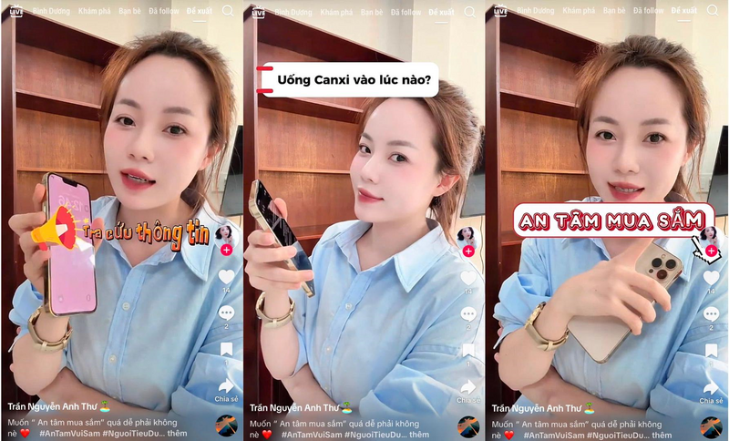 Nguyễn Phạm Anh Thư (@u30livestreamdaily) chia sẻ các lưu ý khi mua sắm và thời điểm tốt khi uống canxi