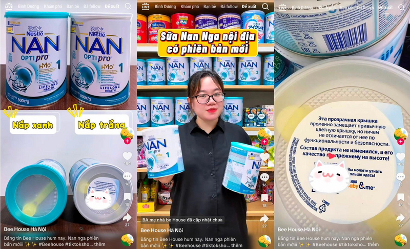 Bee House Bỉm Sữa (@beehouse_bimsua) hướng dẫn phân biệt sữa Nan Nga nắp trắng và nắp xanh