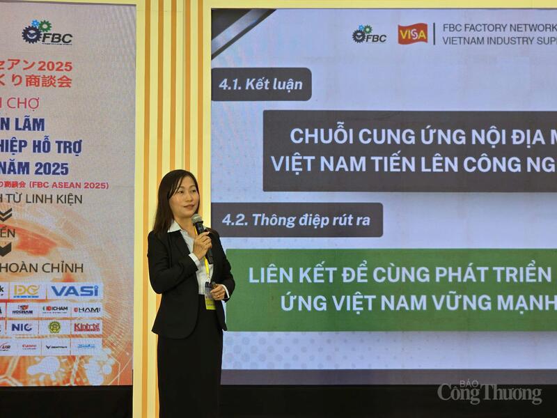 Bà Trần Thanh Hòa - Trưởng ban Kết nối giao thương, VISA: Sự kết nối giữa doanh nghiệp FDI và doanh nghiệp nội địa vẫn còn hạn chế, chưa hình thành được các chuỗi cung ứng ổn định.