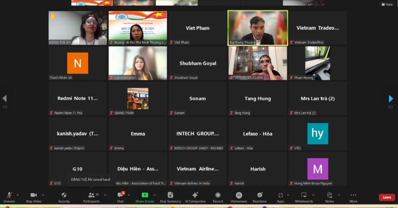 Thương vụ và các chuyên gia của công ty tư vấn nổi tiếng KPMG Ấn Độ đã trực tiếp trao đổi, tháo gỡ thắc mắc cho các hiệp hội ngành hàng, tập đoàn, doanh nghiệp.