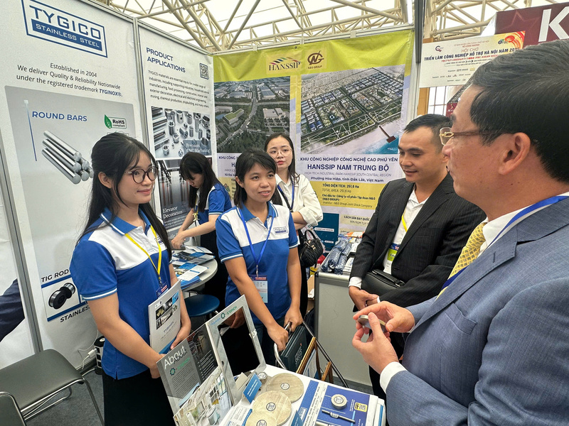 Gian hàng của Hansiba tham gia Hội chợ Triển lãm công nghiệp hỗ trợ Hà Nội năm 2025. Ảnh: N.H