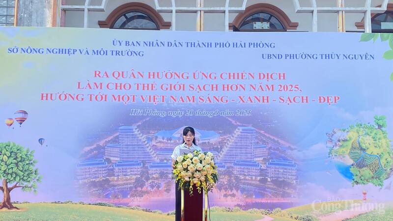 Đại diện phường Thủy Nguyên, TP. Hải Phòng phát biểu tại sự kiện