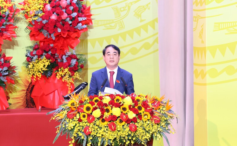 Bí thư Tỉnh ủy Khánh Hòa Nghiêm Xuân Thành phát biểu khai mạc Đại hội.