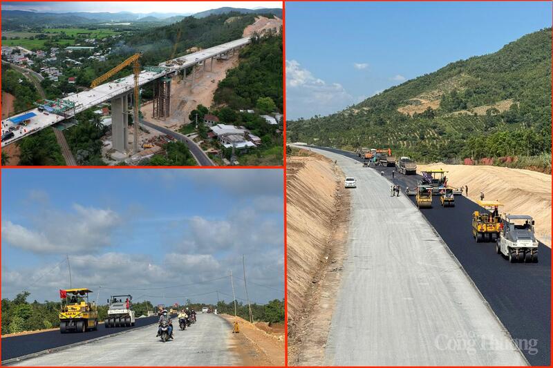 Các nhà thầu đẩy nhanh tiến độ thi công Dự án cao tốc Bắc Nam và Dự án cao tốc Khánh Hòa - Buôn Ma Thuột. Ảnh: Vũ Long