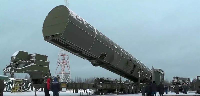 RS-28 Sarmat là vũ khí được Nga ca ngợi là “tên lửa uy lực nhất thế giới”. Ảnh: RIA