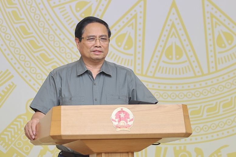 Thủ tướng Phạm Minh Chính cho biết cuộc họp nhằm thảo luận một số công việc để tiếp tục triển khai từ nay đến cuối năm và chuẩn bị cho năm 2025. Ảnh: VGP/Nhật Bắc.