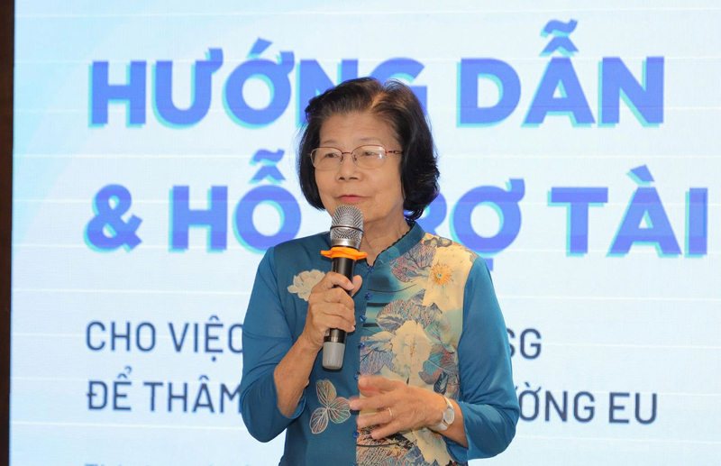 Bà Vũ Kim Hạnh, Chủ tịch Hội Doanh nghiệp Hàng Việt Nam chất lượng cao. Ảnh: Minh Khuê.