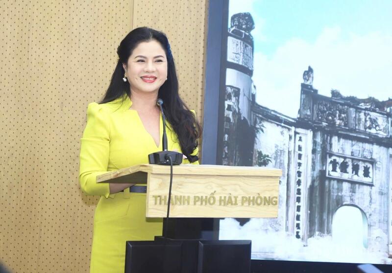 Bà Trần Thị Hoàng Mai, Giám đốc Sở Văn hóa và Du lịch TP. Hải Phòng thông tin về Lễ hội mùa thu Côn Sơn - Kiếp Bạc năm 2025