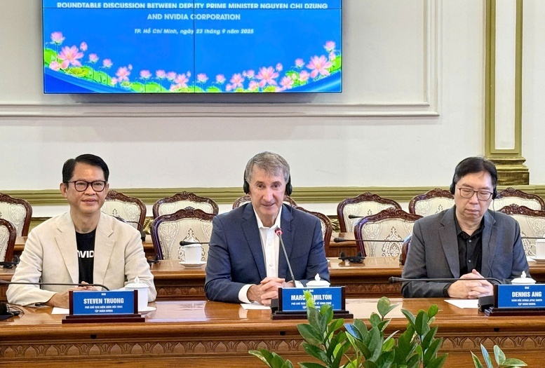 Phó Chủ tịch Tập đoàn Marc Hamilto phát biểu tại Tọa đàm - Ảnh: VGP/Thu Sa