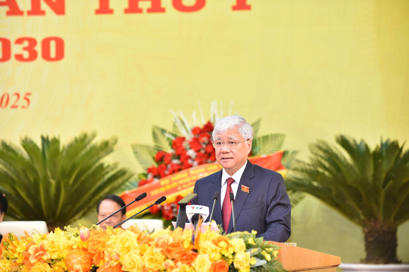 Chủ tịch Ủy ban Trung ương Mặt trận Tổ quốc Việt Nam Đỗ Văn Chiến dự và chỉ đạo Đại hội. Ảnh: CTV.