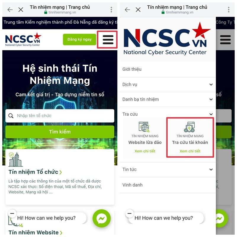 Trang kiểm tra tài khoản ngân hàng lửa đảo Tín nhiệm mạng