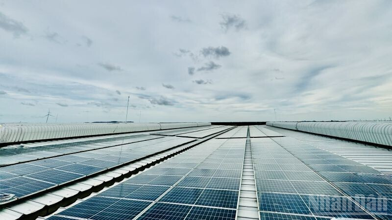 Điện mặt trời áp mái trong khu công nghiệp DEEP C, Hải Phòng. (Ảnh: HNV)