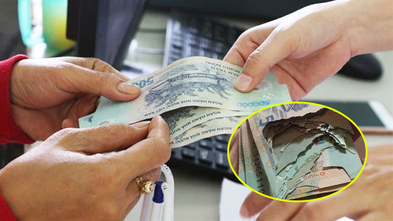 Tiền bị cháy, rách có được đổi tại ngân hàng không?