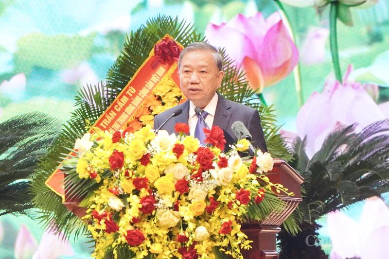 Tổng Bí thư Tô Lâm phát biểu tại Đại hội. Ảnh: Minh Trang