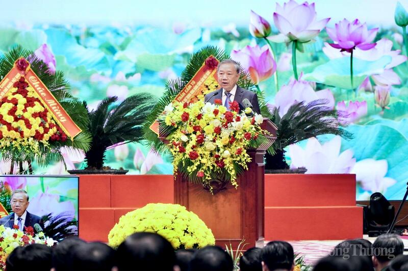 Tổng Bí thư Tô Lâm phát biểu tại Đại hội. Ảnh: Minh Trang