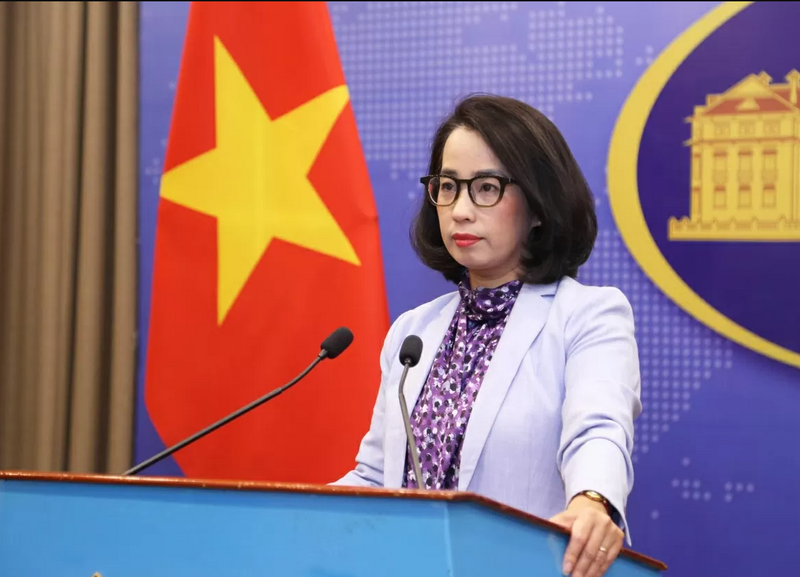 Người phát ngôn Bộ Ngoại giao Phạm Thu Hằng thông tin nhiều nội dung đang được dư luận quan tâm tại họp báo thường kỳ chiều 25/9. Ảnh: Thành Long.