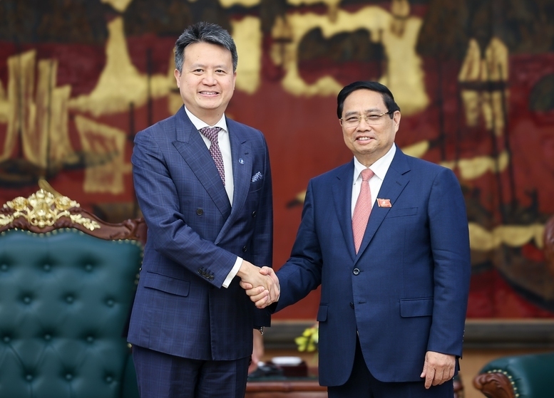 Thủ tướng Phạm Minh Chính tiếp Tổng Giám đốc WIPO Daren Tang - Ảnh: VGP/Nhật Bắc