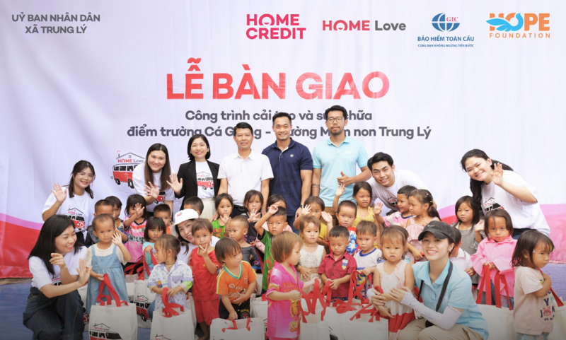 Hành trình Home Love đến với điểm trường mầm non Cá Giáng ở xã Trung Lý, Thanh Hóa. Ảnh: Home Credit