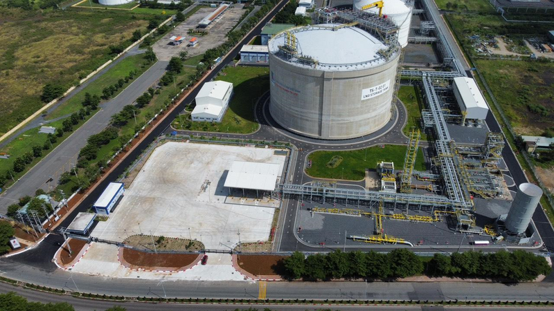 Trạm nạp xe bồn LNG Thị Vải trong tổng thể Kho chứa LNG 1 MMTPA (Ảnh PV GAS)