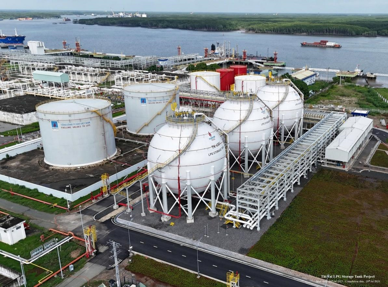 Bồn chứa LPG Thị Vải (Ảnh PV GAS)