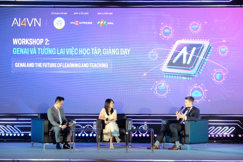 Phiên hội thảo GENAI và tương lai việc học tập, giảng dạy. Ảnh: Lê An.