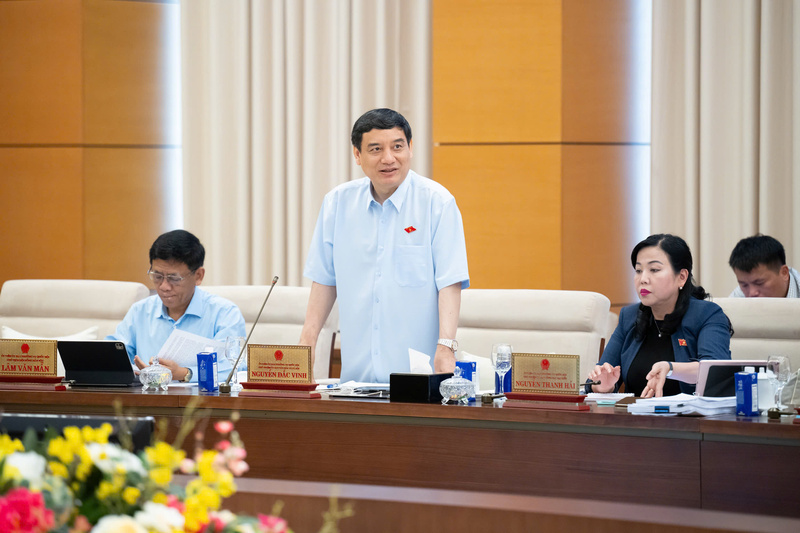 Chủ nhiệm Uỷ ban Văn hoá và Xã hội Nguyễn Đắc Vinh phát biểu.