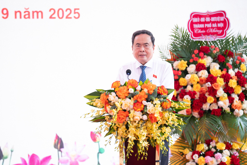 Chủ tịch Quốc hội Trần Thanh Mẫn phát biểu tại buổi lễ.