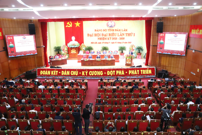 Phiên trù bị Đại hội Đảng bộ tỉnh Đắk Lắk lần thứ I, nhiệm kỳ 2025 - 2030 diễn ra chiều 29/9. Ảnh: Công Lý