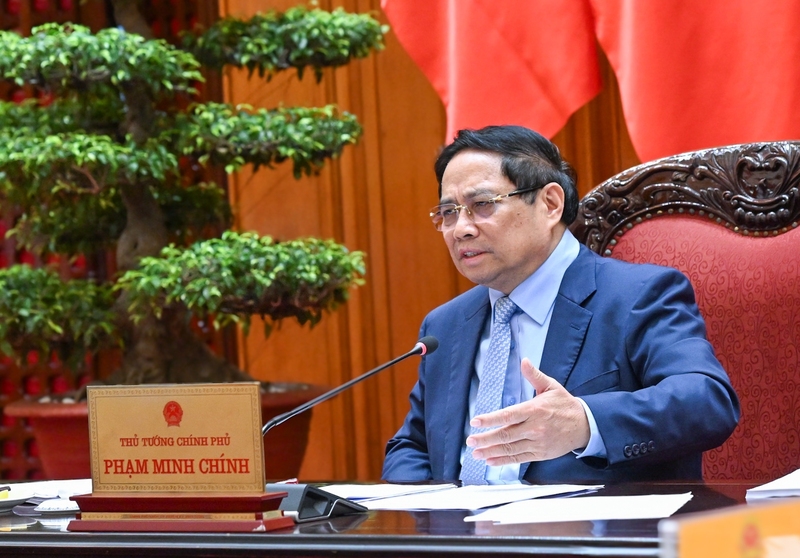 Thủ tướng Phạm Minh Chính phát biểu kết luận cuộc họp. Ảnh: VGP/Nhật Bắc