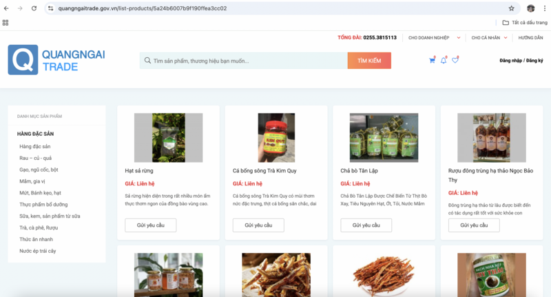 Sở Công Thương tỉnh Quảng Ngãi sẽ tích cực hỗ trợ các hợp tác xã, doanh nghiệp miền núi đưa các sản phẩm nông sản lên các nền tảng số