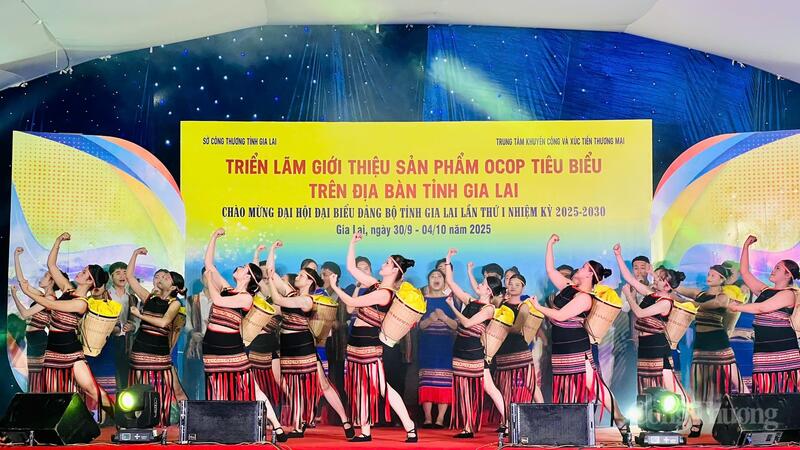 Lễ khai mạc triển lãm giới thiệu sản phẩm OCOP đặc trưng tiêu biểu tỉnh Gia Lai. Ảnh: Hiền Mai