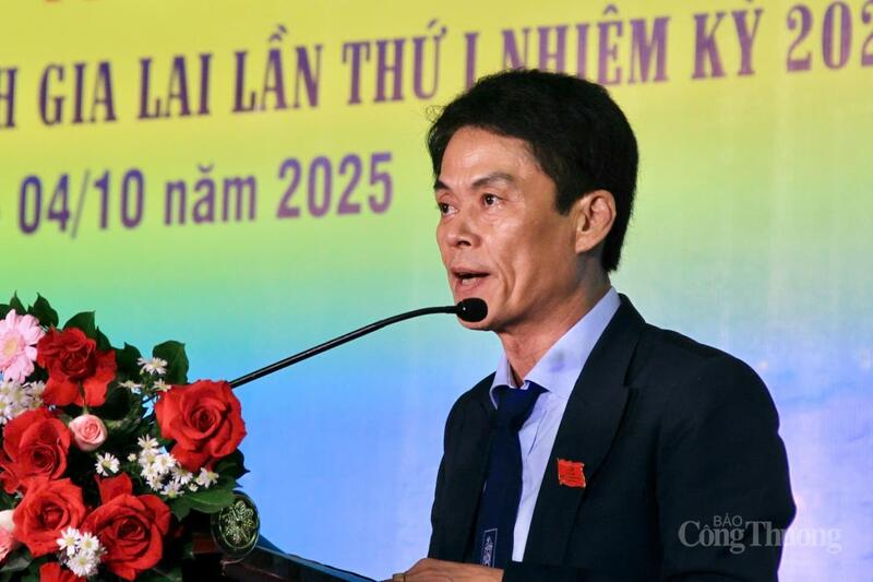 Ông Dương Minh Đức, Giám đốc Sở Công Thương Gia Lai phát biểu khai mạc. Ảnh: Hiền Mai
