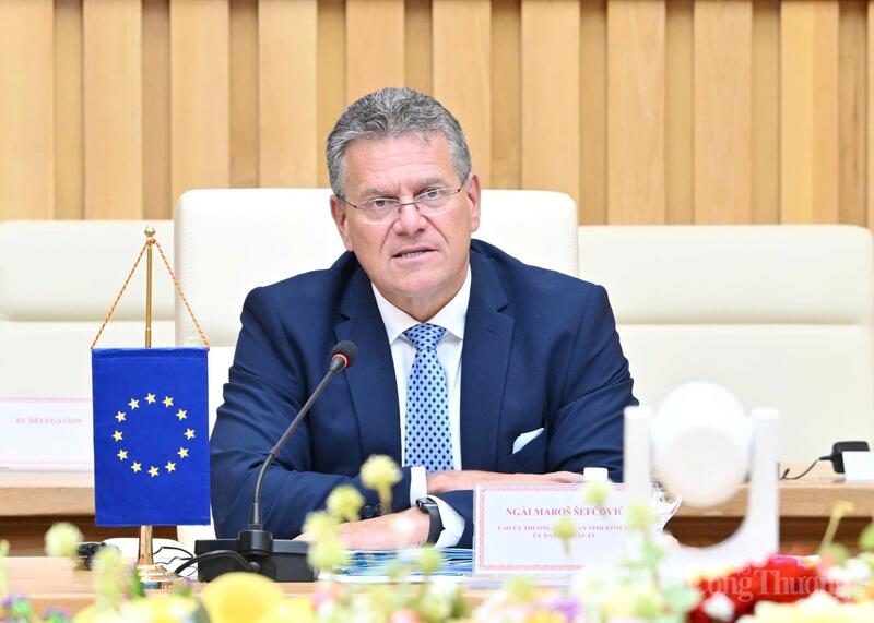 Cao ủy Thương mại và An ninh kinh tế Liên minh châu Âu Maros Sefcovic ghi nhận EVFTA là hình mẫu hợp tác thành công.