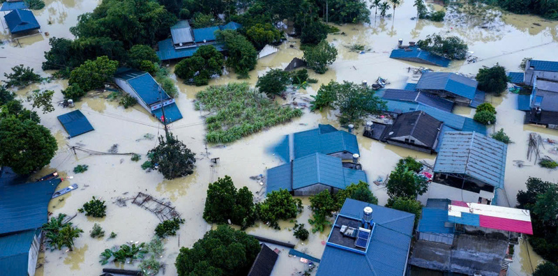Ngập lụt tại xã Chiêm Hóa, tỉnh Tuyên Quang. Ảnh: Lưu Minh Phụng.