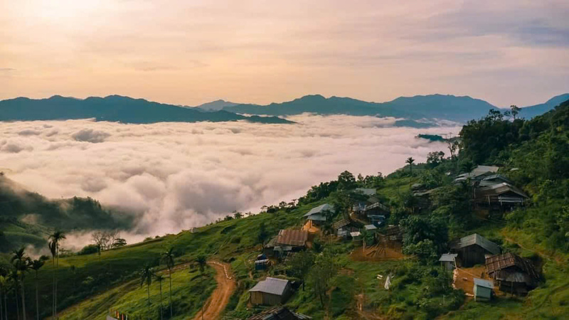 Tăk Pổ được ví như “thiên đường săn mây” của vùng núi phía Tây Đà Nẵng. Ảnh: UBND xã Trà Tập