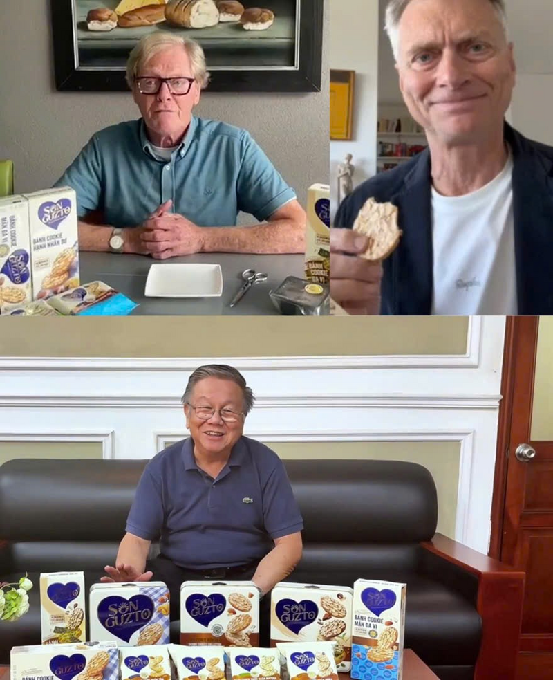 Giáo sư - Tiến sĩ thực phẩm Ruud Bottemanne, Giáo sư Henrik Jeppesen, Chuyên gia Tan Chooi Leng dành lời khen cho bánh cookie hạnh nhân SUN GUZTO của Fancy Foods