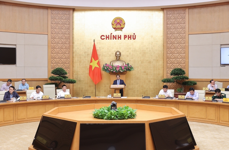 Thủ tướng chủ trì phiên họp Chính phủ về chính quyền địa phương 2 cấp. Ảnh: VGP