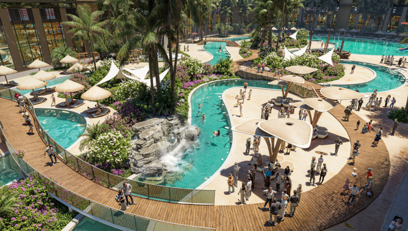 Sau khi hoàn thiện cả 12 tòa tháp, dự án sẽ có lõi cảnh quan xanh chuẩn resort