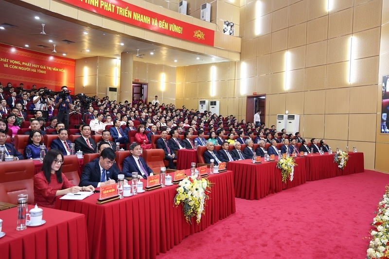 Toàn cảnh Đại hội đại biểu Đảng bộ tỉnh Hà Tĩnh lần thứ XX. Ảnh: Thành Sen