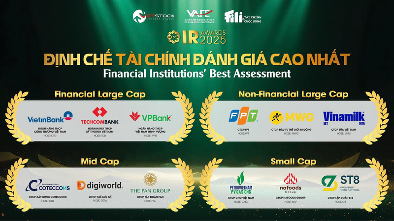 FPT được vinh danh Top 3 doanh nghiệp có hoạt động IR được yêu thích nhất.