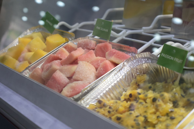 Sao Mai mang tới hội chợ ba dòng sản phẩm chiến lược: Trái cây xay nhuyễn (fruit puree), trái cây cô đặc (fruit concentrates) và trái cây đông lạnh (frozen fruit)