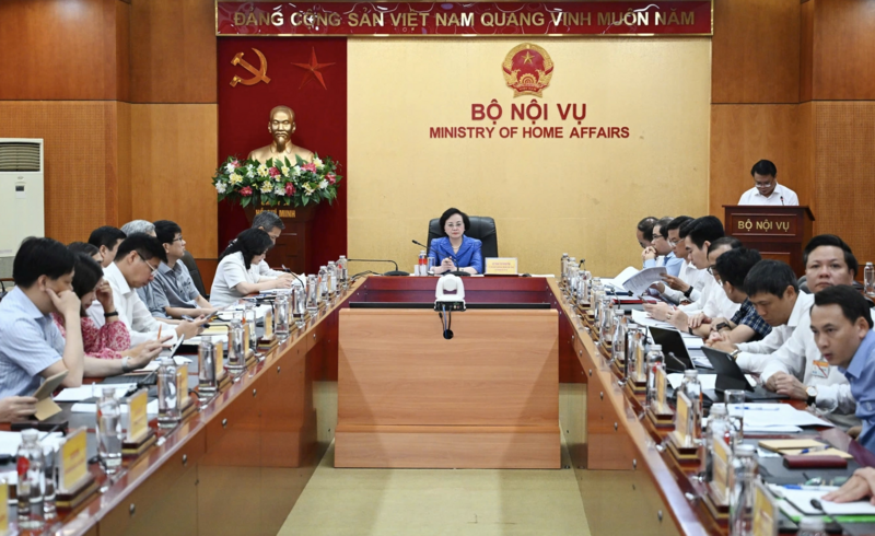 Hội nghị giao ban công tác tháng 10 Bộ Nội vụ. Ảnh: Mạnh Quân/Dân Trí