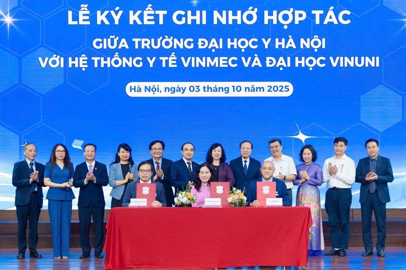 Lễ ký kết thỏa thuận hợp tác giữa Trường Đại học Y Hà Nội với Hệ thống Y tế Vinmec và Trường Đại học VinUni