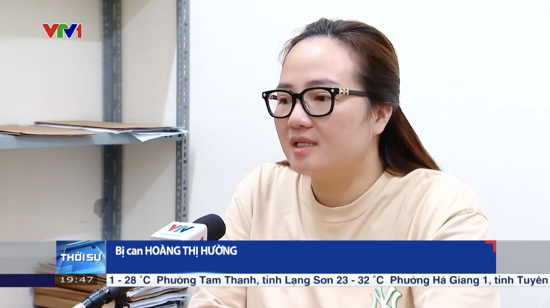 Bị can Hoàng Thị Hường. Ảnh chụp màn hình.