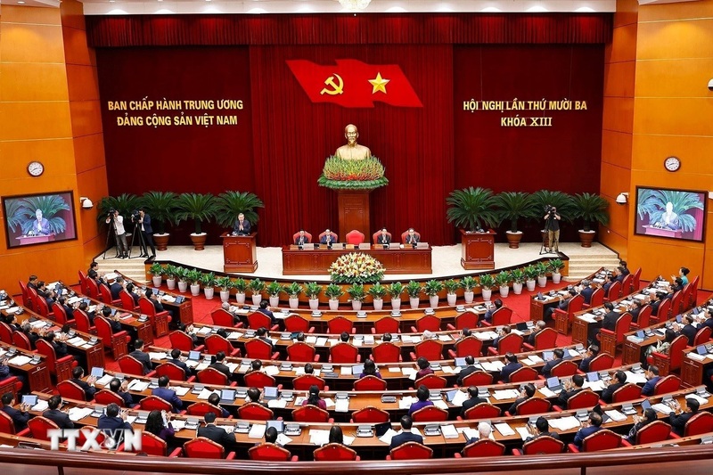 Tổng Bí thư Tô Lâm phát biểu khai mạc Hội nghị lần thứ 13, Ban Chấp hành Trung ương Đảng khoá XIII. Ảnh: Thống Nhất/TTXVN