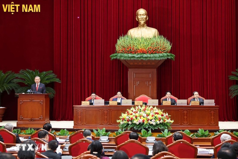Phiên khai mạc Hội nghị lần thứ 13, Ban Chấp hành Trung ương Đảng khoá XIII. Ảnh: Doãn Tấn/TTXVN